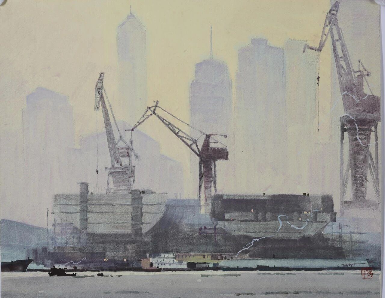 张英洪 《东方（1）》 水彩粉画 宁波美术馆藏.jpg